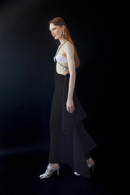  루이자 에 라 루나 롱 원피스 Luisa Et La Luna Nereus 드레스 블랑 느와르 - LUISA ET LA LUNA