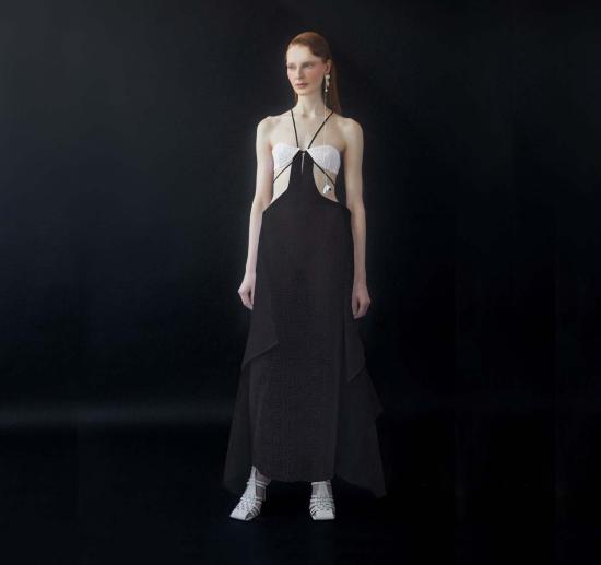  루이자 에 라 루나 롱 원피스 Luisa Et La Luna Nereus 드레스 블랑 느와르 - LUISA ET LA LUNA