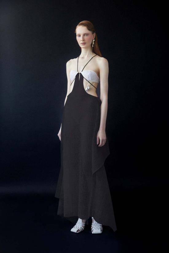  루이자 에 라 루나 롱 원피스 Luisa Et La Luna Nereus 드레스 블랑 느와르