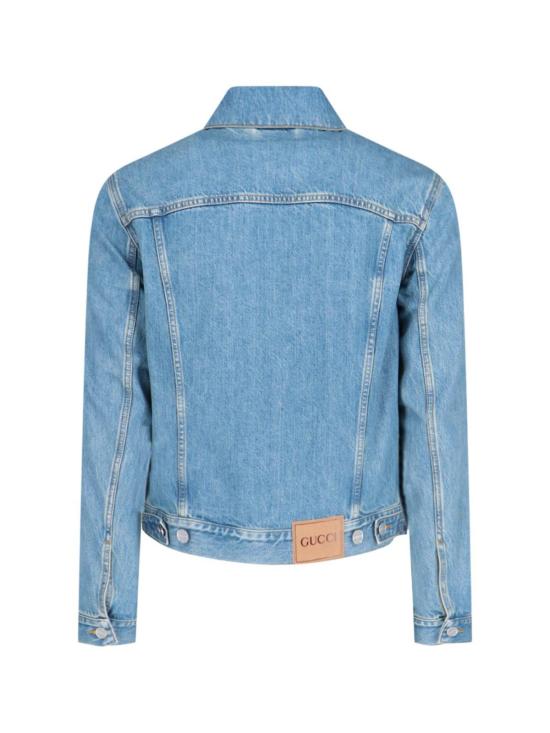  구찌 데님 자켓 더블 G 데님 재킷 블루 E 아이보리 - GUCCI