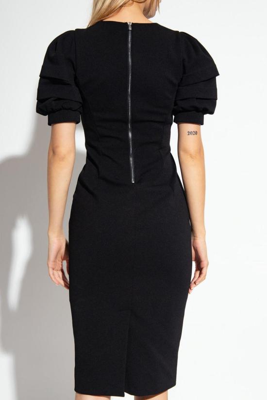  막스마라 미디 원피스 피오니 퍼프 슬리브 드레스 베이지 - MAX MARA