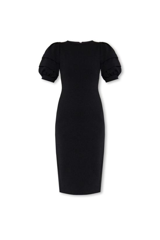  막스마라 미디 원피스 피오니 퍼프 슬리브 드레스 베이지