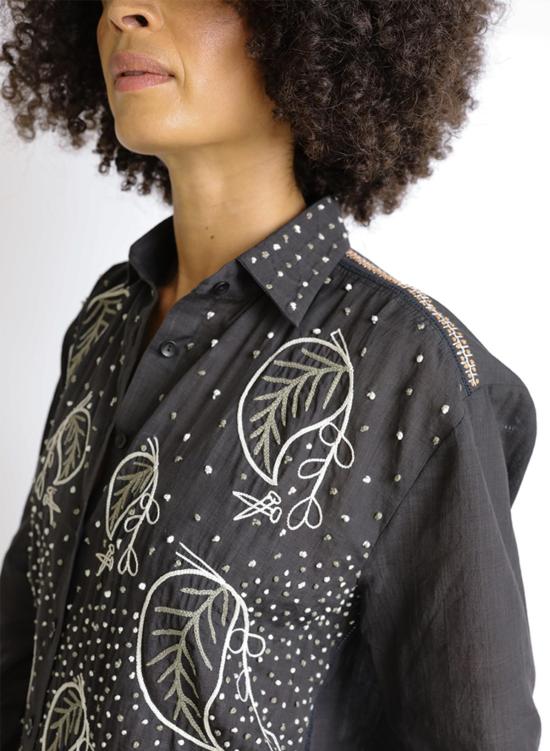  Seek Collective 셔츠 페이지 셔츠 내추럴 블랙 스토리 - SEEK COLLECTIVE