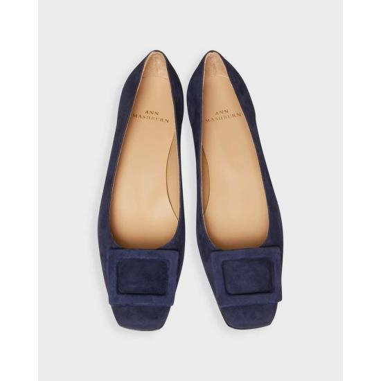  매쉬번 로퍼 버클 슈즈 네이비