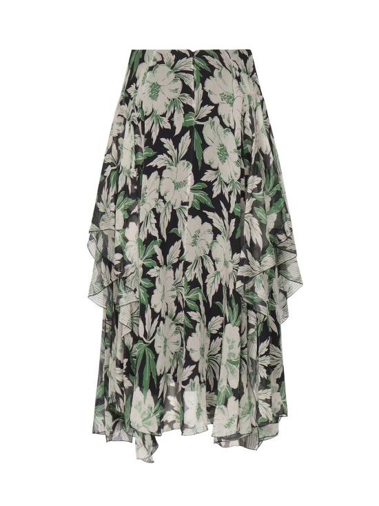  로에베 롱 스커트 실크 , 플로럴 프린트, 멀티 컬러 - LOEWE