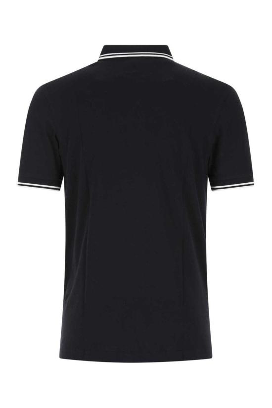  프레드페리 폴로 티셔츠 프레드 페리 스트라이프 디테일 로고 자수 폴로 셔츠 네이비/화이트 - FRED PERRY