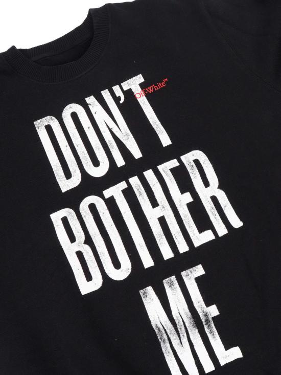  오프화이트 긴팔 티셔츠 아동용 문구 크루넥 스웨트셔츠 블랙 - OFF WHITE