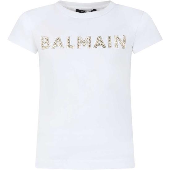  [키즈] 발망 트레이닝 상의 로고 라인스톤 아동용 티셔츠 (화이트)