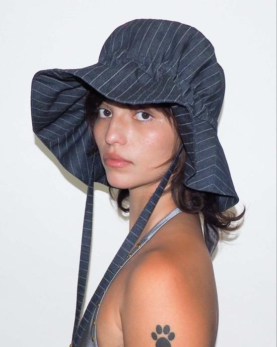  클라이드 모자 포르자  인디고 데님 핀스트라이프 - CLYDE