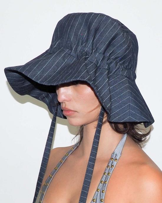  클라이드 모자 포르자  인디고 데님 핀스트라이프 - CLYDE