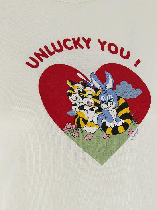  겐조 반팔 티셔츠 고츠 카툰 클래식 티셔츠 화이트 - KENZO