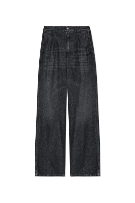  마르지엘라 데님 팬츠 메종  와이드 레그 진 블랙