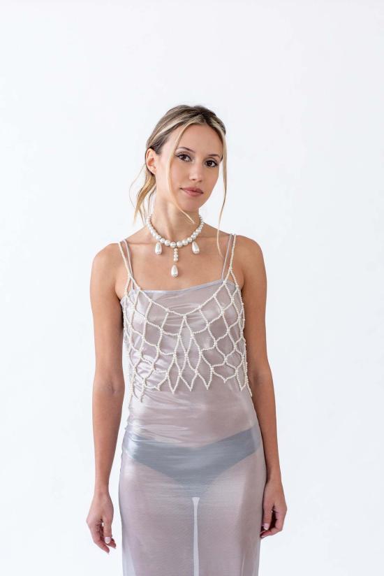  베버리힐즈 란제리 민소매 티셔츠 베벌리 힐스 란제리 디온 탑 펄