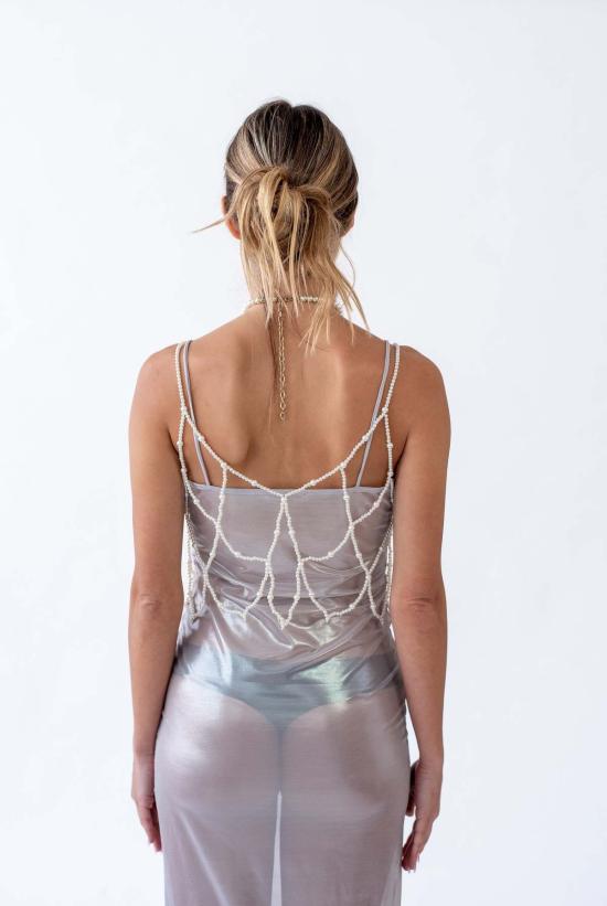  베버리힐즈 란제리 민소매 티셔츠 베벌리 힐스 란제리 디온 탑 펄 - BEVERLY HILLS LINGERIE