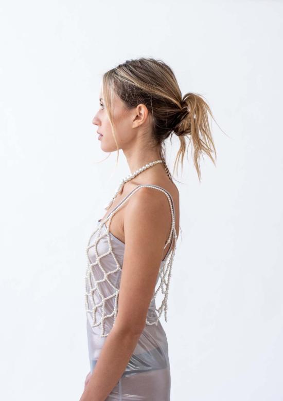  베버리힐즈 란제리 민소매 티셔츠 베벌리 힐스 란제리 디온 탑 펄 - BEVERLY HILLS LINGERIE