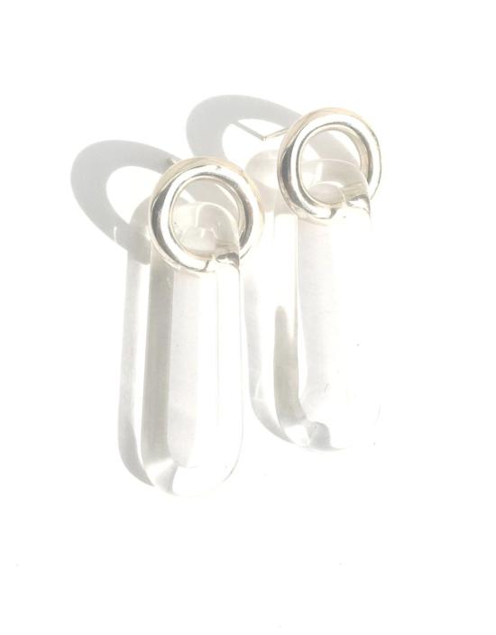  제인 다렌스부르그 이어링 제인 다렌스버그 스털링 서클 타원형 투명 유리