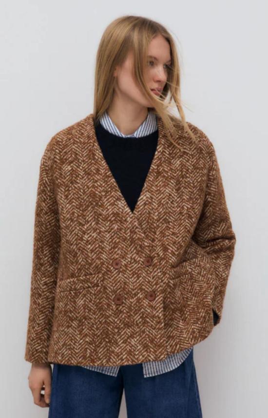  더뉴소사이어티 수트 자켓 뉴 소사이어티 다니엘라 블레이저 카멜 터치