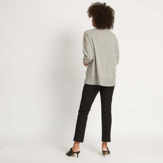  산티클레르 터틀넥 산티클러 파라 트위스트 넥밴드 캐시미어 스웨터 헤더 그레이 - SANTICLER