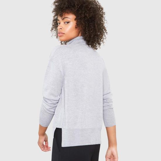  산티클레르 터틀넥 산티클러 아일린  릴렉스핏 메리노 울 스웨터 헤더 그레이 - SANTICLER