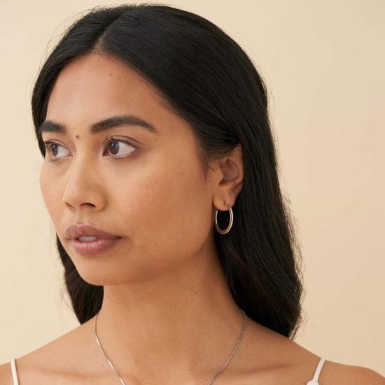  케이시 페레즈 이어링 빅 아크 후프  실버 - CASEY PEREZ