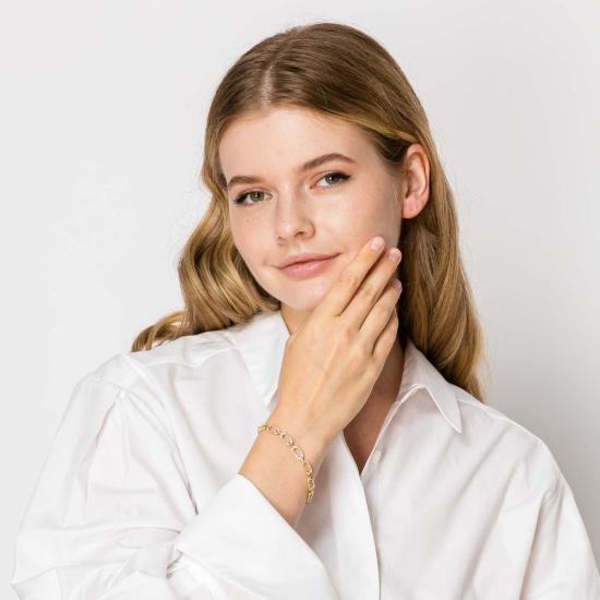  제니스 사빗 바디 주얼리 재니스 새빗 링크 체인 크리스탈 팔찌 골드 - JANIS SAVITT