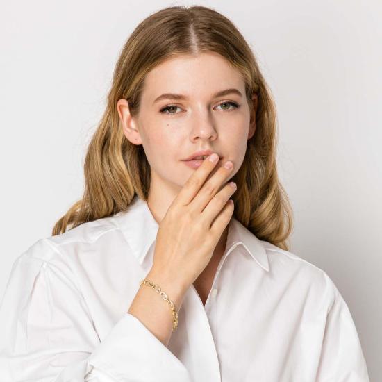  제니스 사빗 바디 주얼리 재니스 새빗 링크 체인 크리스탈 팔찌 골드 - JANIS SAVITT