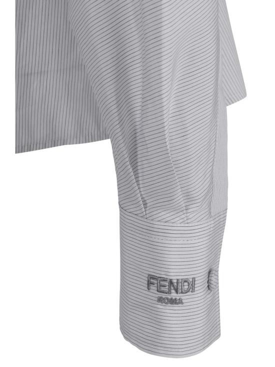  펜디 셔츠 긴팔 스트라이프 셔츠 화이트 - FENDI