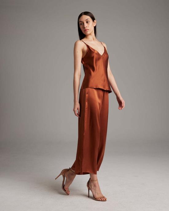  보즈 스트레이트 팬츠 Voz 실크 퀼로트 팬츠 - VOZ