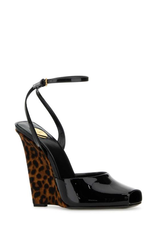  생로랑 샌들 Saint Laurent La Scandale 110 웨지 블랙 - SAINT LAURENT