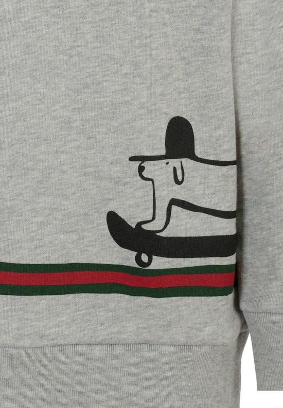  [키즈] 구찌 풀오버 강아지 그림이 있는 아동용 회색 스웨트셔츠 - GUCCI