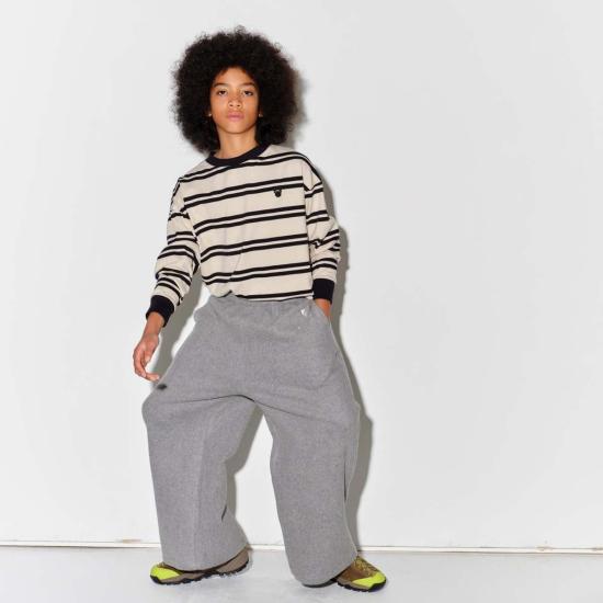  [키즈] Main Story 트레이닝 상의 키즈 메인 스토리 밴드 티셔츠 앙고라 스트라이프 - MAIN STORY