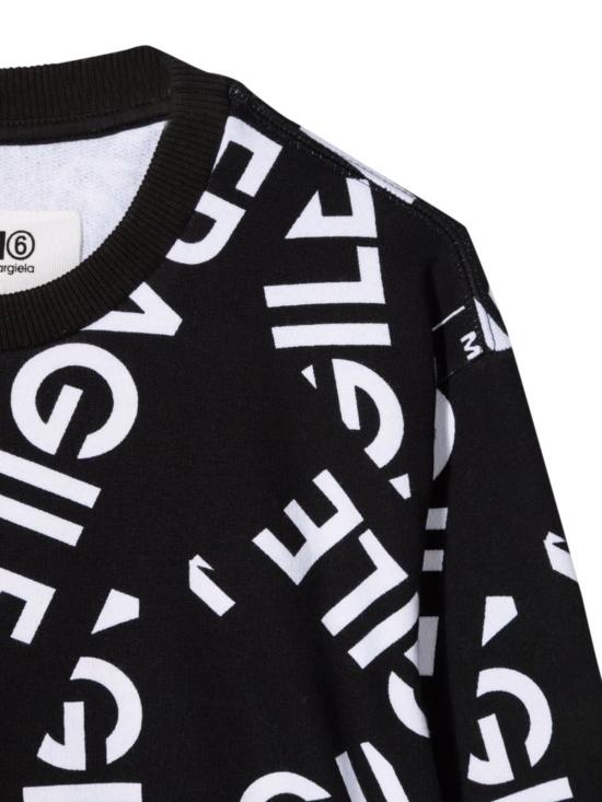  [키즈] MM6 메종마르지엘라 풀오버 키즈 Mm6 Maison Margiela Felpa 스웨트셔츠 블랙 - MM6 MAISON MARGIELA