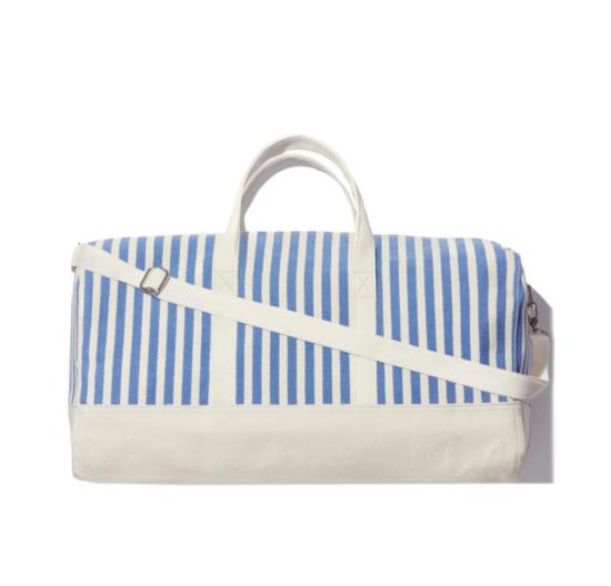  큘 캐리어 Kule The All Over Striped Duffle Blue & White