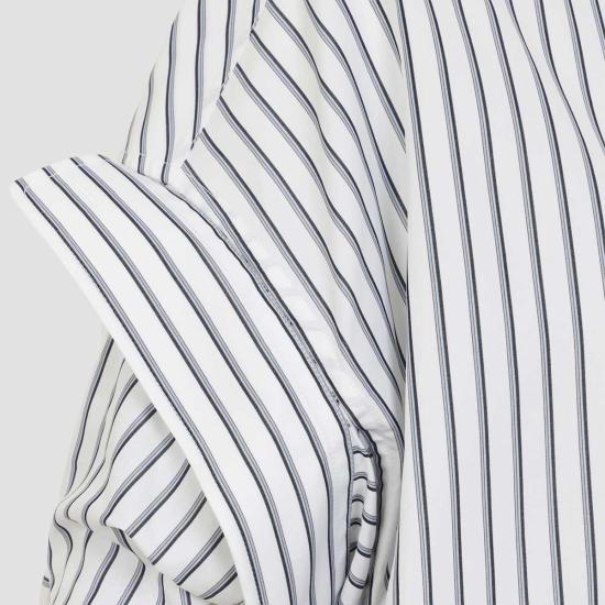  발렌시아가 셔츠 턱드 슬리브 셔츠 화이트 블루 - BALENCIAGA