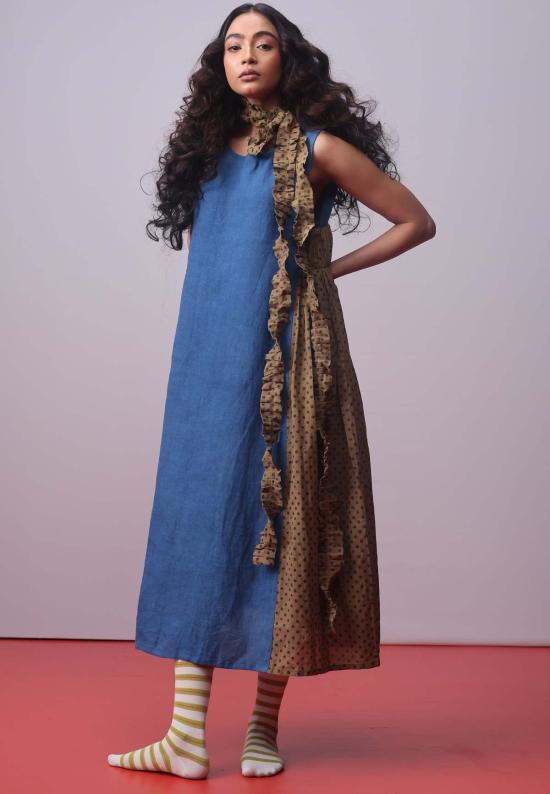  IKKIVI 롱 원피스 이키비 모나코 드레스 인디고