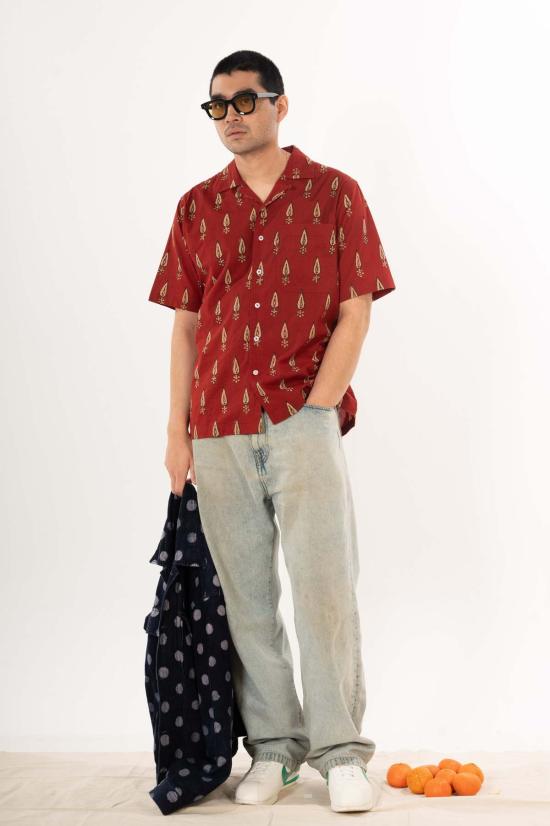  DUSHYANT. 반팔 셔츠 두샨트. 돈 캠프 칼라 셔츠 - DUSHYANT