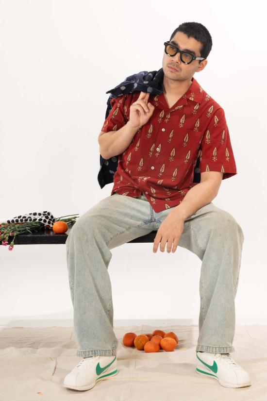  DUSHYANT. 반팔 셔츠 두샨트. 돈 캠프 칼라 셔츠 - DUSHYANT