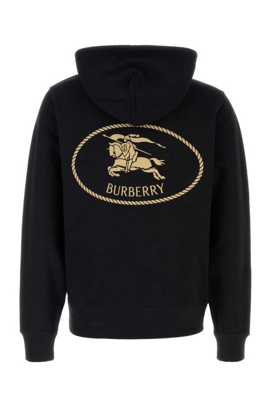  버버리 긴팔 티셔츠 블랙 코튼 스웨트셔츠 블랙 - BURBERRY