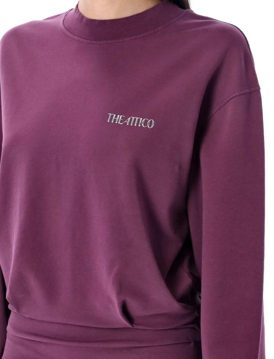  디 아티코 숏 원피스 아티코 라이트 아메리칸 플리스 미니 드레스 버건디 - THE ATTICO