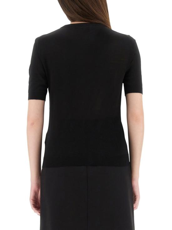  베르사체 반팔 티셔츠 로고 니트 티셔츠 블랙 - VERSACE