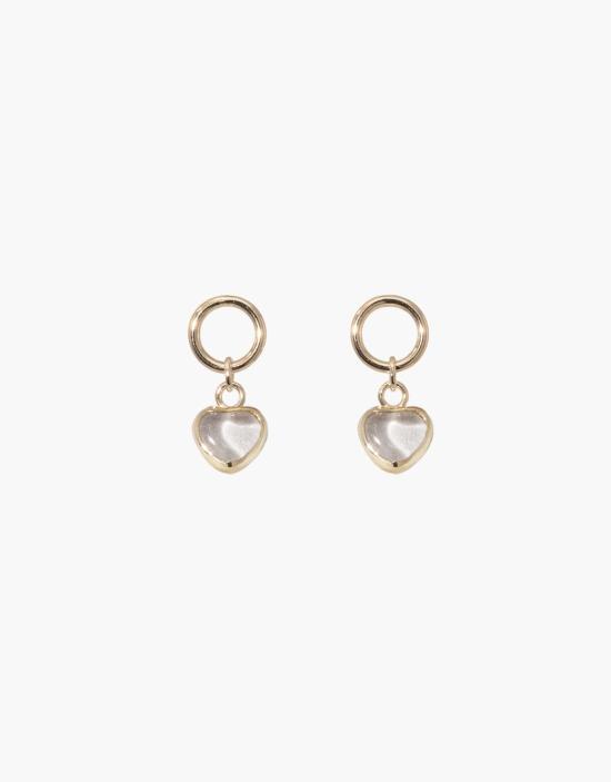  클레드 이어링 하트 드롭  골드/실버 - CLED