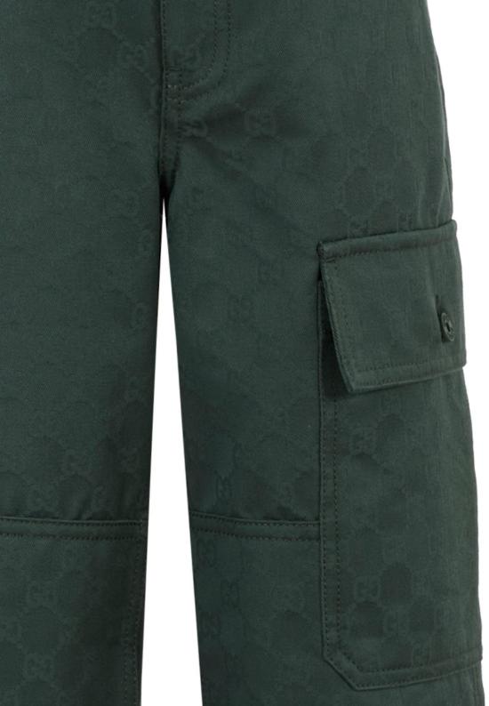  [키즈] 구찌 트레이닝/조거 팬츠 GG 모티브 아동용 바지 (녹색) - GUCCI