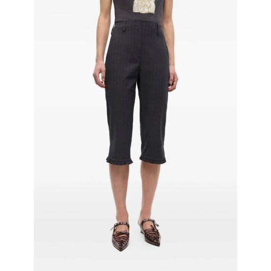  가니 스트레이트 팬츠 블랙/레드 - GANNI