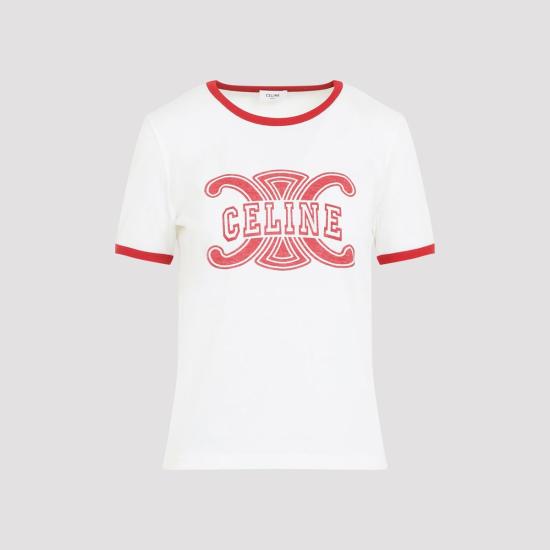  셀린느 반팔 티셔츠 70년대 오프화이트 티셔츠 - CELINE