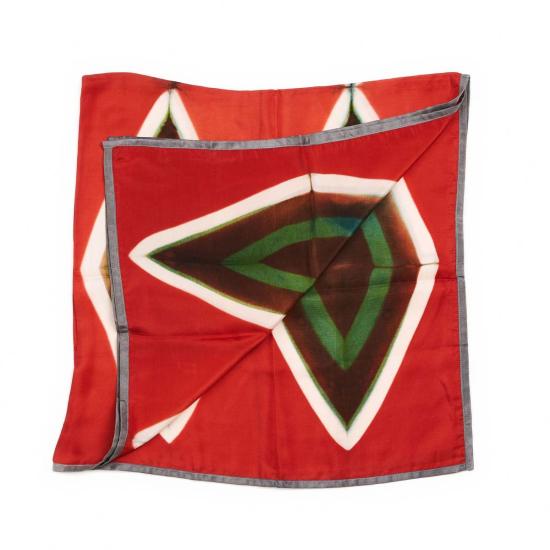  베리어슬리 머플러/스카프 다양한 색상의 사슴 무늬 스퀘어 실크 수제 스카프 시보리 프린트