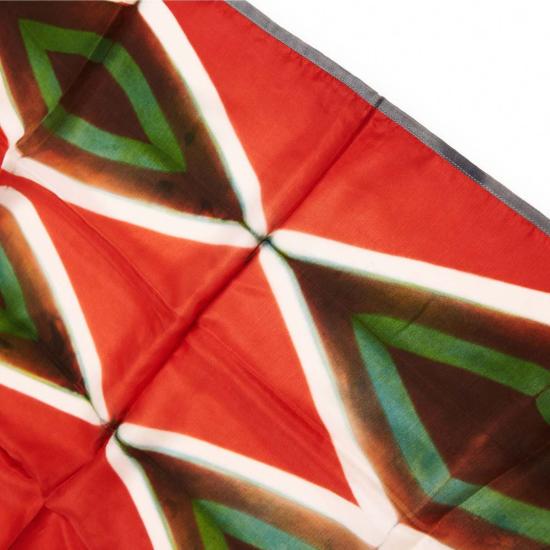  베리어슬리 머플러/스카프 다양한 색상의 사슴 무늬 스퀘어 실크 수제 스카프 시보리 프린트 - VARIOUSLY