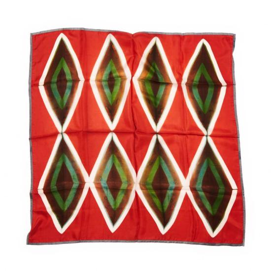  베리어슬리 머플러/스카프 다양한 색상의 사슴 무늬 스퀘어 실크 수제 스카프 시보리 프린트 - VARIOUSLY