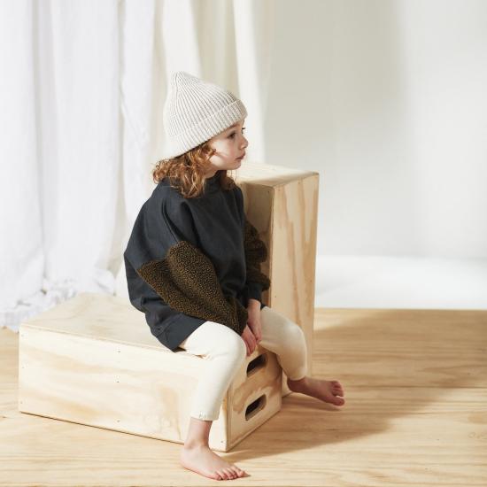  [키즈] Bacabuche 풀오버 바카부체 셰르파 소매 플리스  (블랙/올리브) - OTHER BRANDS