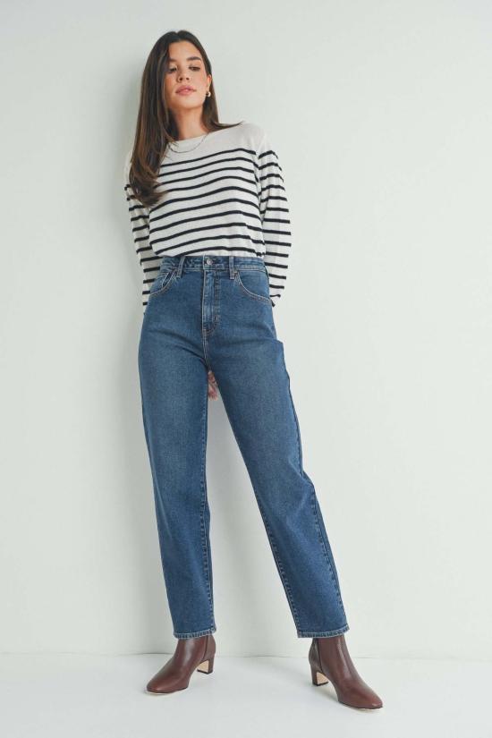  저스트 블랙 데님 데님 팬츠 테이퍼드 배럴 진 - JUST BLACK DENIM