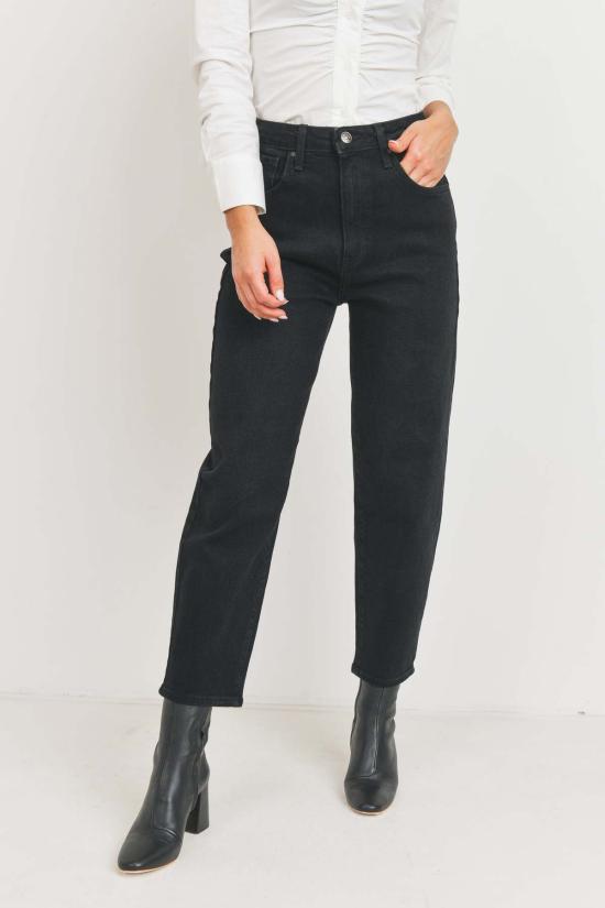  저스트 블랙 데님 데님 팬츠 테이퍼드 배럴 진 - JUST BLACK DENIM